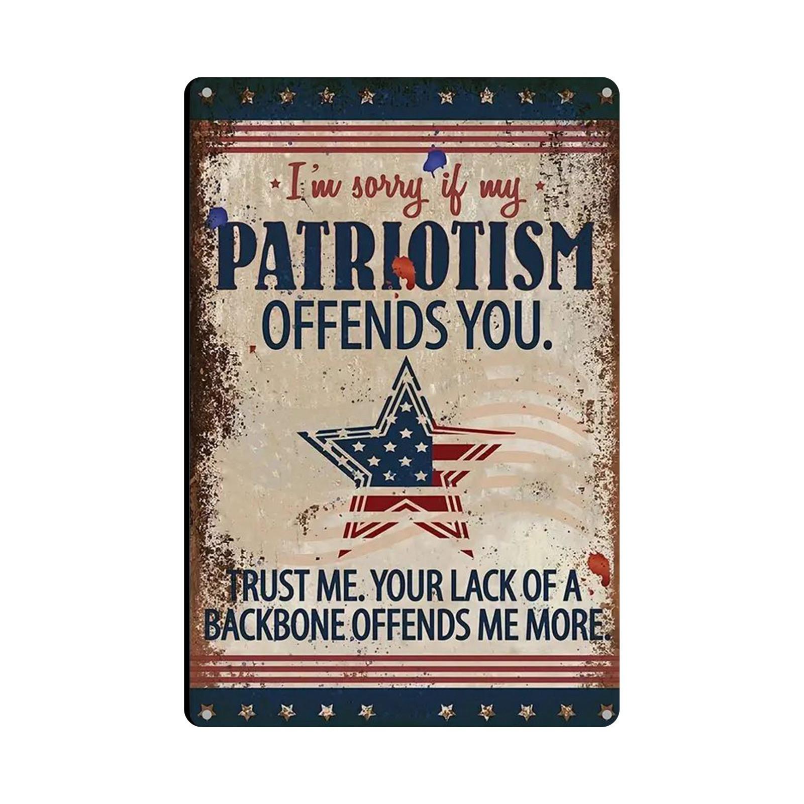 

Металлический знак - Извините, если патриотизм - Металлический знак - Используйте в помещении/на улице - Станет отличным подарком для патриотов One Size