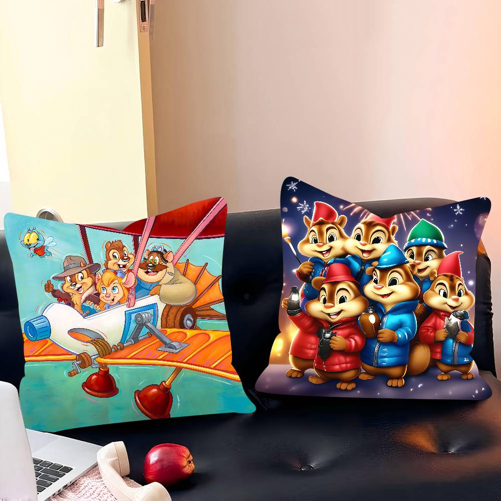A-Alvin E T-The Chipmunk-s Federa Rimovibile Lavabile Copricuscino – Lino Morbido per Tutte le Stagioni