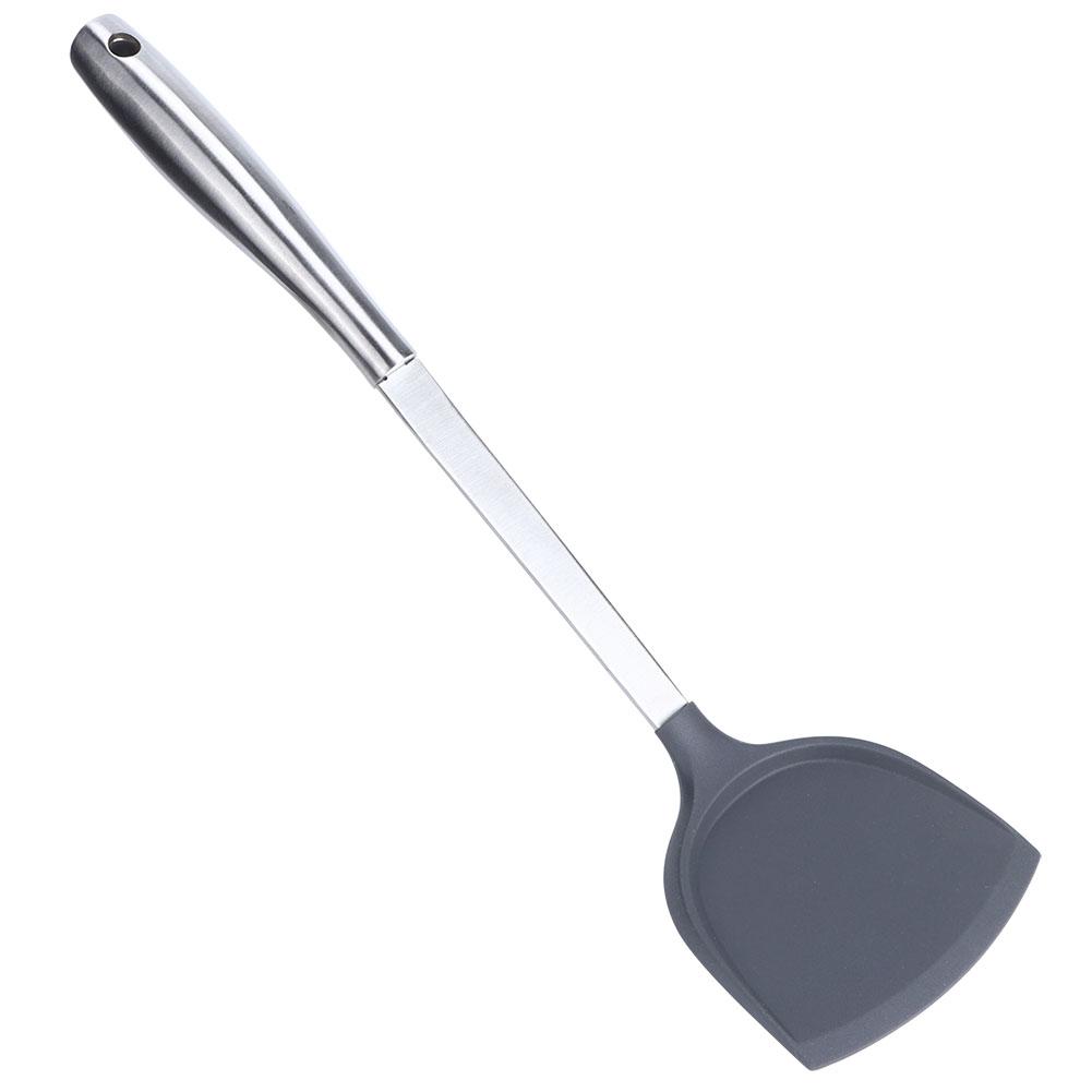 Stainless Steel Handle Chinese Spatula Non-stick Shovel Kitchenware Kitchen Tool(Gray )