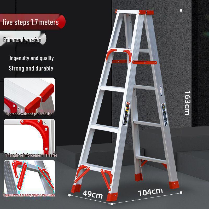 Multi-Functional Aluminum Herringbone Ladder: Non-Slip, Thickened Design for Indoor & Outdoor Use