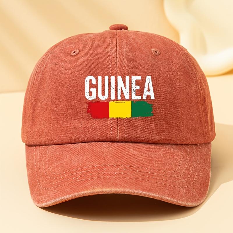 

Unisex Fashionable and Versatile GUINEA Letter Printed Baseball Cap Retro Washed Outdoor Lightweight Peaked Cap помаранчевий