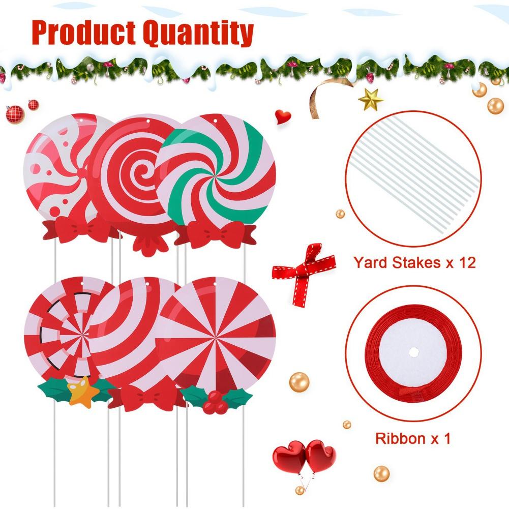 Xmas Yard Signs Candy Christmas Decorations Candyland Themed Party Decor For Home Lawn Pathway Holiday Decor