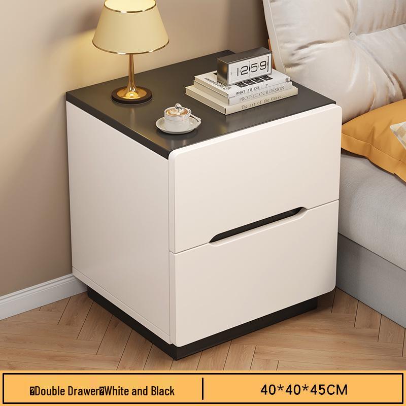 Luxury Nordic Bedside Table with Multi-Layer Shelves and Storage Drawers