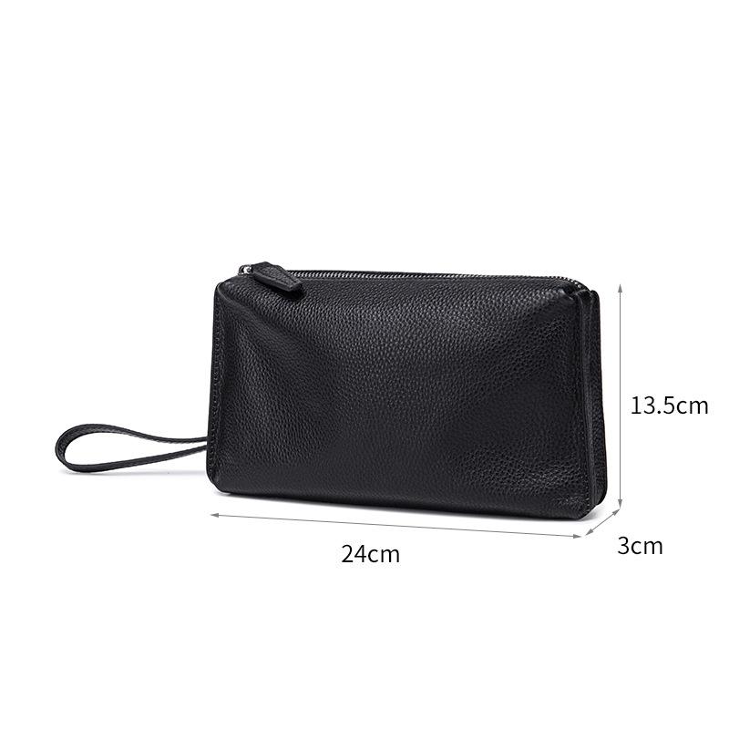 Leather long wallet Men s driver s license integrated card bag Genuine men s clutch bag