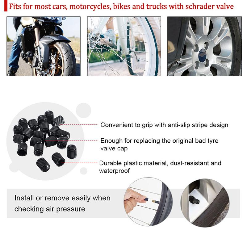 200pcs Wheel Tire Valve Caps Tyre Rim Stem Covers Airdust Waterproof for Car Automobiles Motorcycles Trucks Bikes 6 Colors