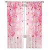 Valentine'S Day Pink Love Sheer Curtain Living Room Drapes Home Bedroom Voile Curtain Tulle Window Curtain