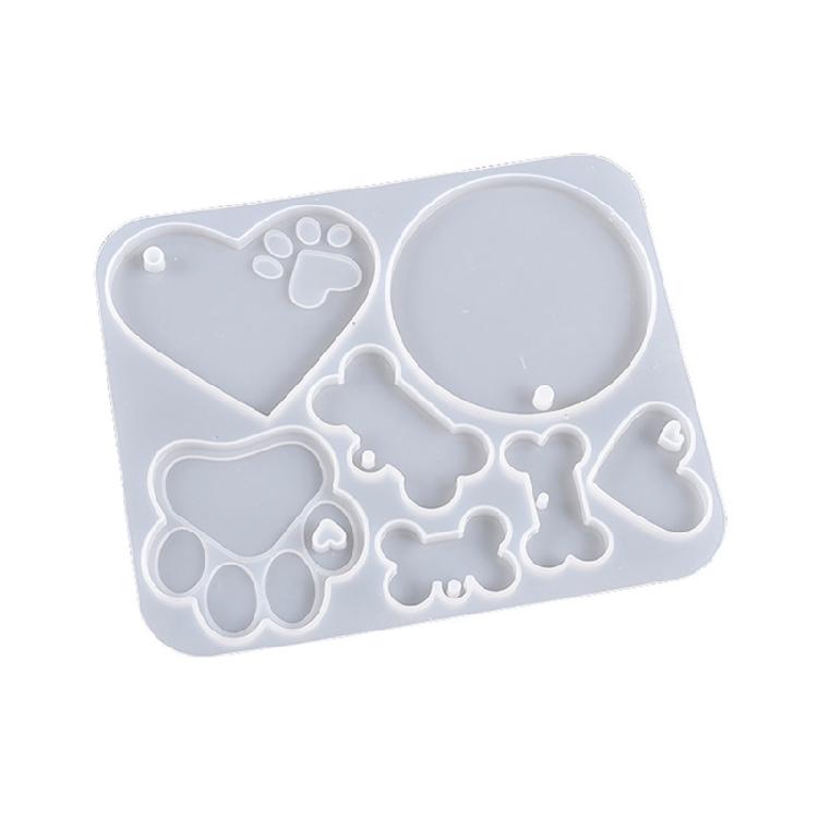 

Crystal Epoxy Resin Mold Diy Kitten Pet Listing Name Mold Dog Bone-shaped Mould 1