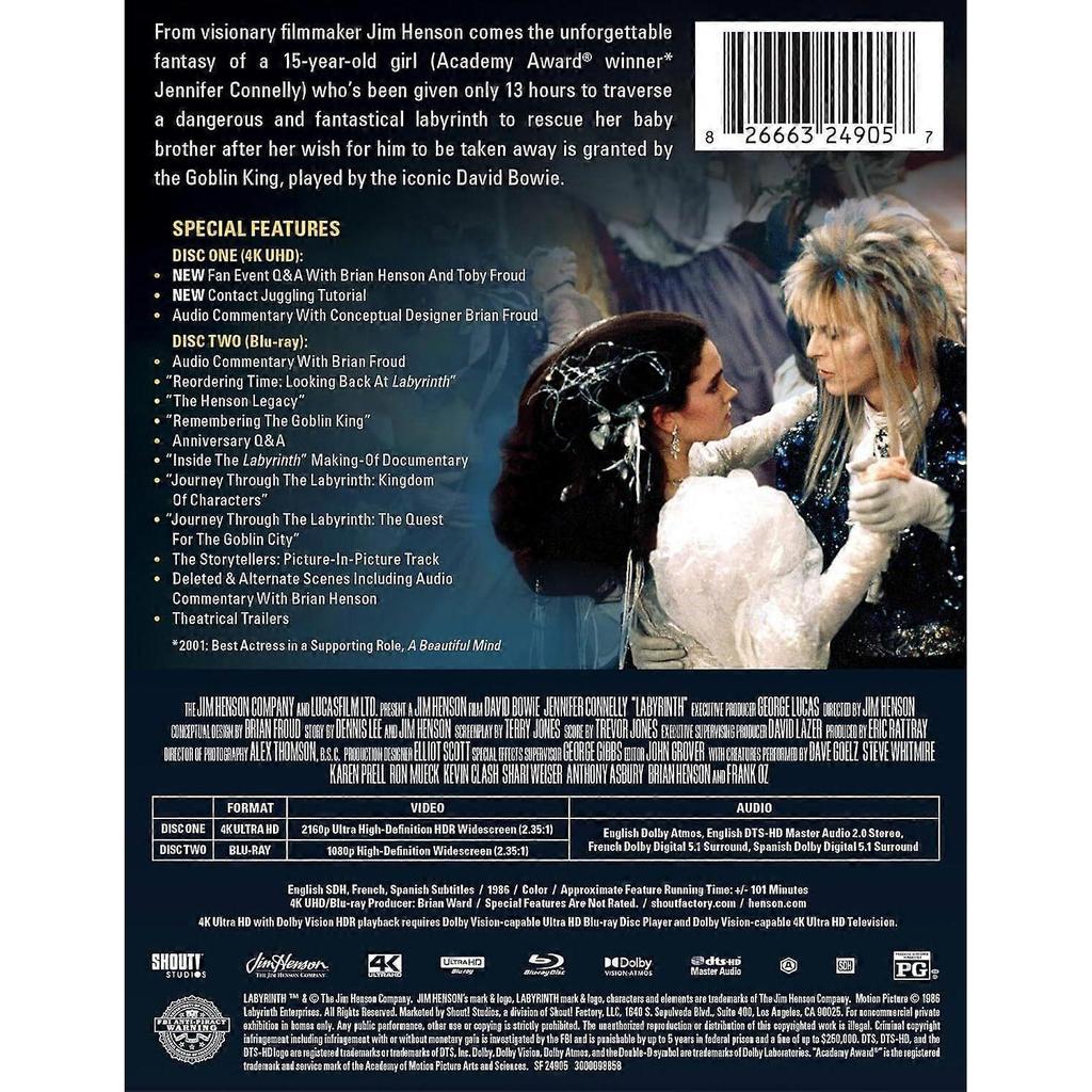 Labirinto (Steelbook)  [BLU-RAY ULTRA HD REGIONE: A USA] Edizione Limitata, Steelbook, Masterizzazione 4K Importazione USA
