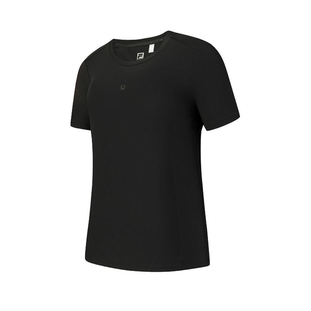 Fila Fitness Fashion Minimalist Sports Training Versatile Short Sleeve T-Shirt Women Tops Deep-Black A11W621125FBK M