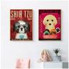 Westie Czarny Pies Art Kawy Dekoracje Ścienne Śliczny Plakat Zwierzęta Płótnie Malarstwo Home Decor Skandynawski Salon Dekoracji