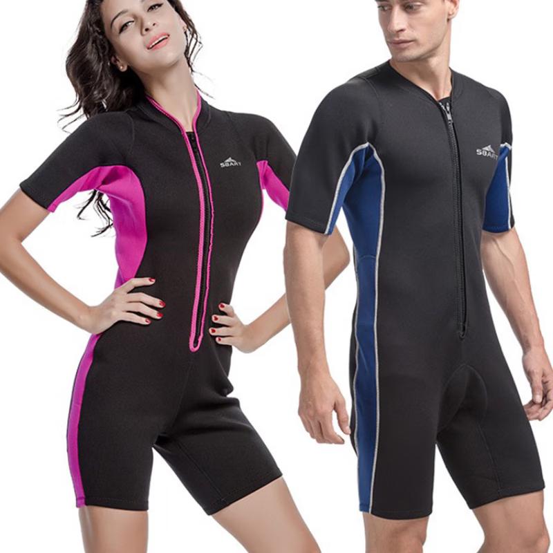 SBART Women's 2mm Short-Sleeve One-Piece Diving Suit