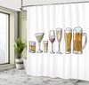 Bier und Wein Duschvorhang Cocktail Getränke Design Bar Thema Dekor Badezimmer für Erwachsene Leinen 150X180