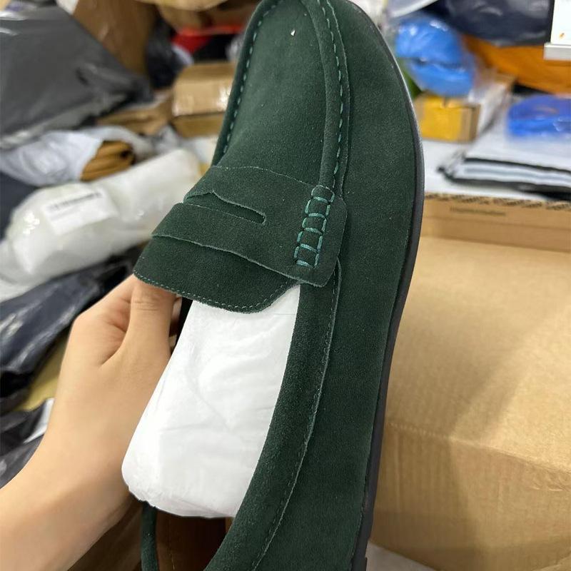 Men Casual Shoes Luxury Mens Loafers Handmade Suede Genuine Leather Men's Shoes Moccasins Slip On Flats Male Luxe Driving Shoes