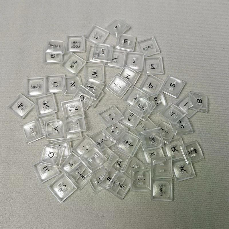 70Key Chocfox CFX Ultra Thin PBT Keycaps, Black White Transparent, Suitable for Kailh Choc V1 Mechanical Keyboard
