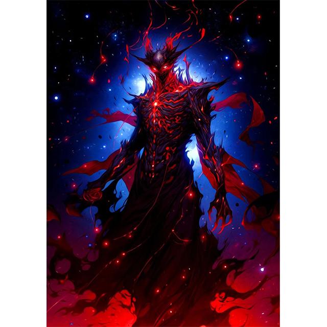 Abstrakt Fantasy Lågdemon Ondska Tryck Poster Canvas Målning Modern Väggkonst Bilder För Vardagsrum Sovrum Hemdekoration