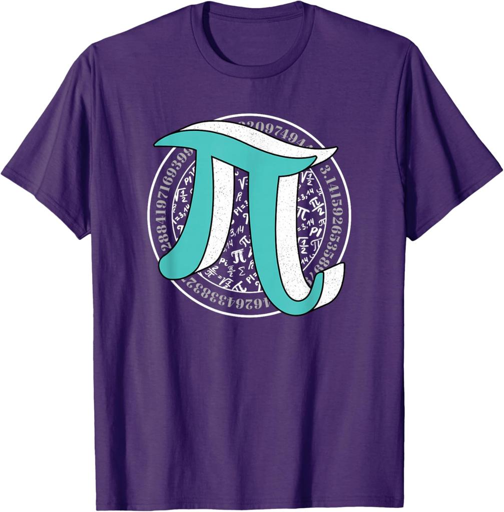 Pi Symbol Math Equations Teacher Student Graphic Tee Short Sleeve Cotton Casual T-Shirt