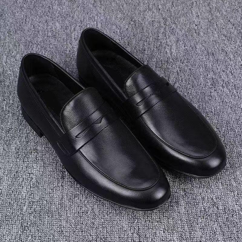Vielseitige Loafer für Herren: Atmungsaktive Leder-Slipper für Frühling/Sommer, Freizeit-Schuhe 43 gray