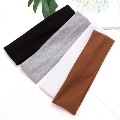 Elastic Cotton HairBand Fashion Spring Autumn Wide Headbands for Women Men Solid Running Fitness Yoga Hair Bands Stretch Makeup Hair Accessories