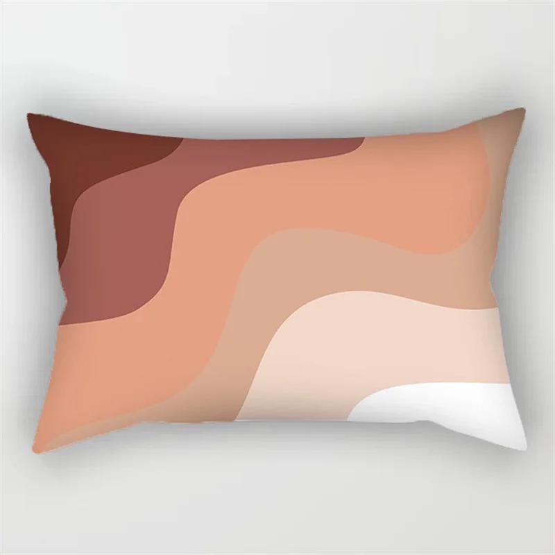 30x50cm 40x60cm 50x70cmGeometric Pillowcase Home Decor Cushion Cover Abstract Leaves Plant Patchwork Rainbow Polyester