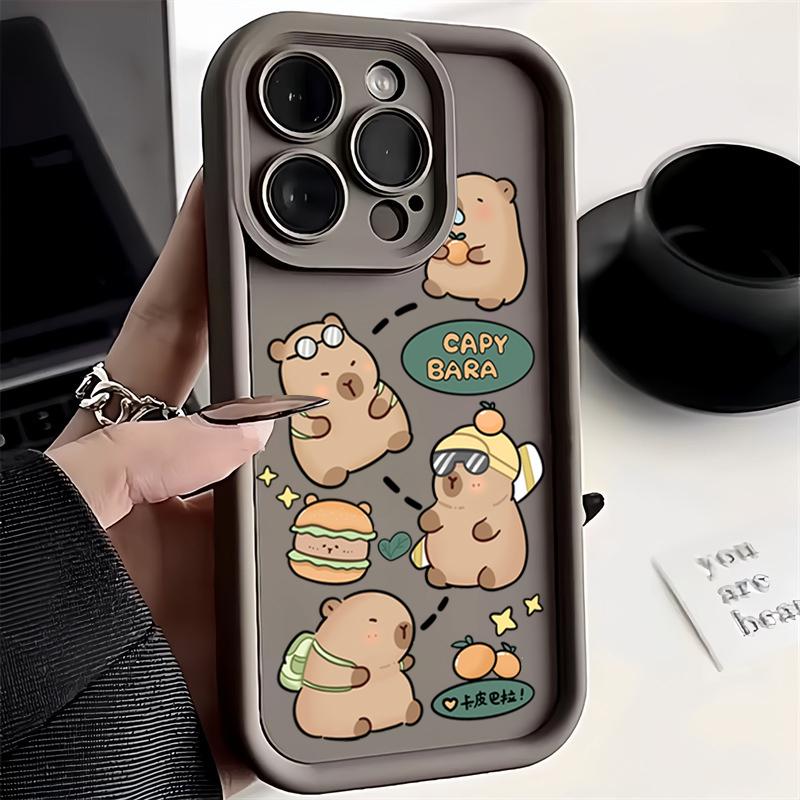 Cute Capybara Soft Phone Case For Samsung Galaxy S25 Ultra S24 FE S23 S22 S21 Plus A06 A26 A36 A33 A25 A16 Shockproof Back Cover