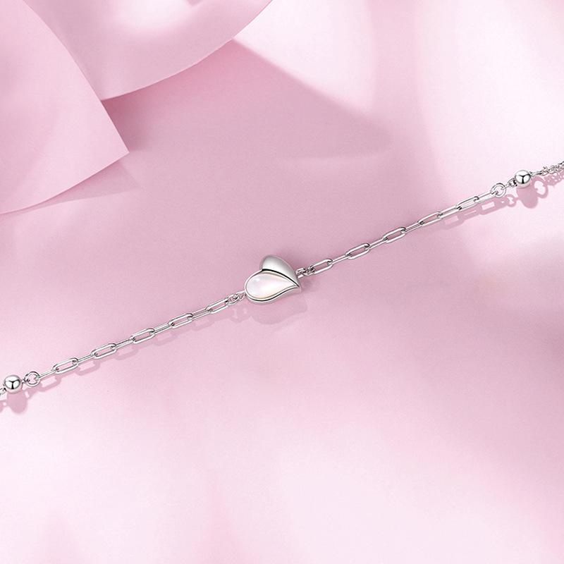 Tancise 925 Sterling Silber Armband Schmuck Geometrische Perlenkette Gliederarmbänder Mode Feines Hochzeitsgeschenk für Freundin Frauen