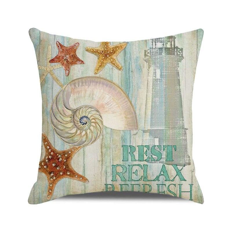 

45x45 см морская звезда, шезлонг, парусная лодка, тапочки, наволочка с принтом, обивка, наволочка, чехол для подушки в морском стиле 40x40cm