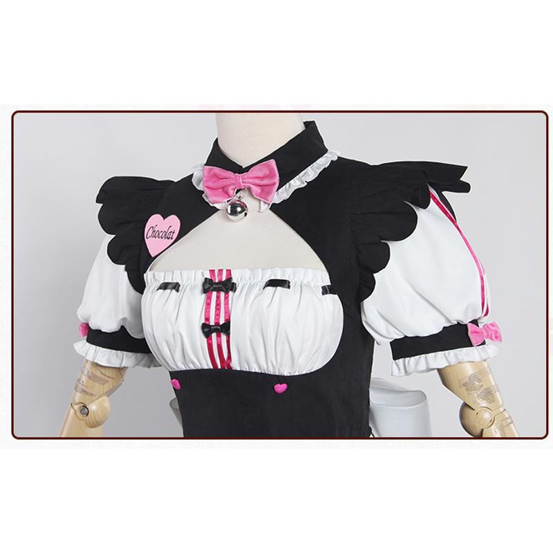 10pcs Sets Party Chocola NEKOPARA Cosplay Chocolahalloween Vanilla Maid Dress Costume Cat Neko Girl NEKOPARA Cosplay Women Costume Game