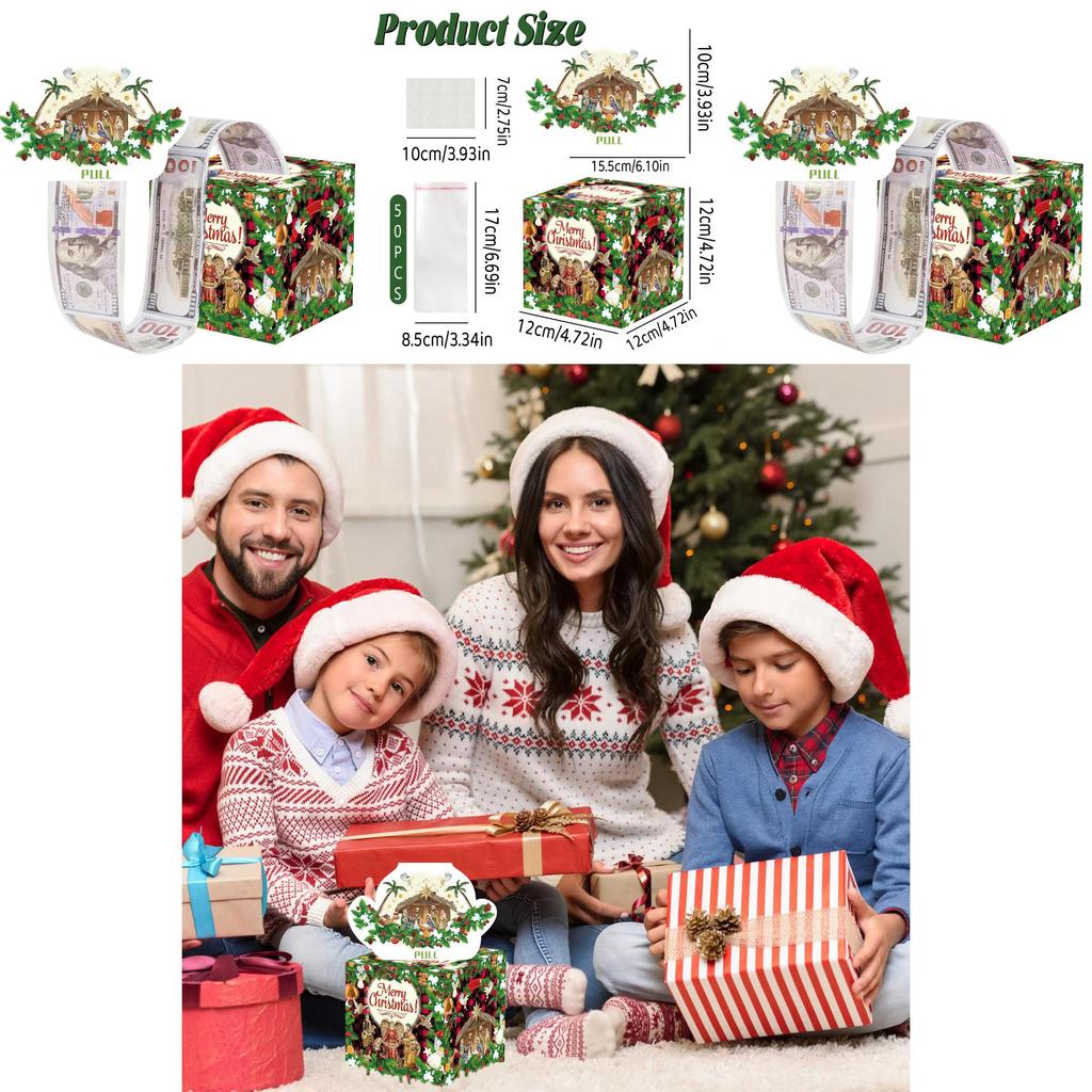 Jesus Christmas Theme Gift Box With Decorative Atmosphere For Holiday Celebrations