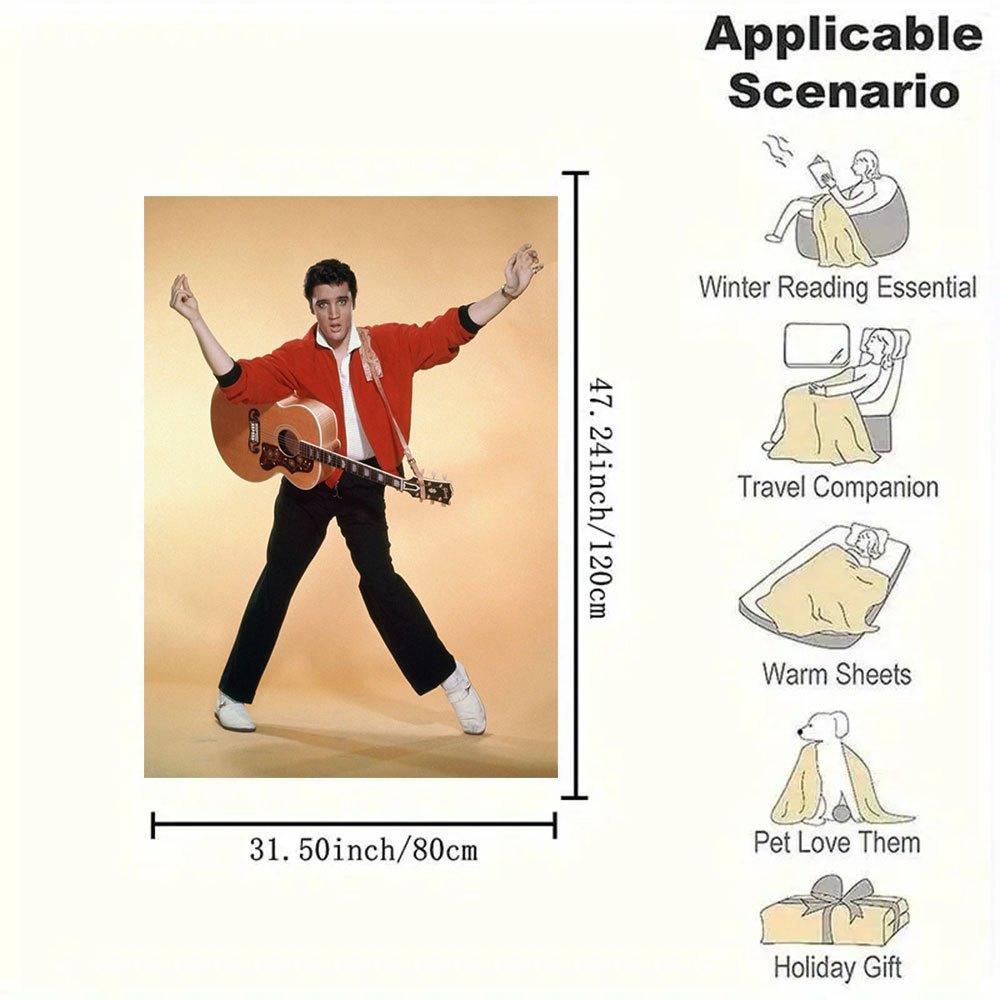 Elvis Presley Costume for Halloween Party Cosplay Dress UpBlanket Flannel Throw Blanket for Sofa, Bed, Travel, Camping, Office, Couch, Chair