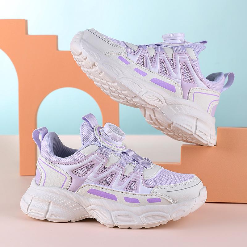 2025 Spring and Autumn Running Shoes Little White Shoes Mesh Girls New Summer Casual Hollow Girls Shoes Children