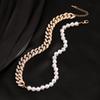 Rhinestone Elegant And Pearl Necklace For Women With Trendy Short Design Style And