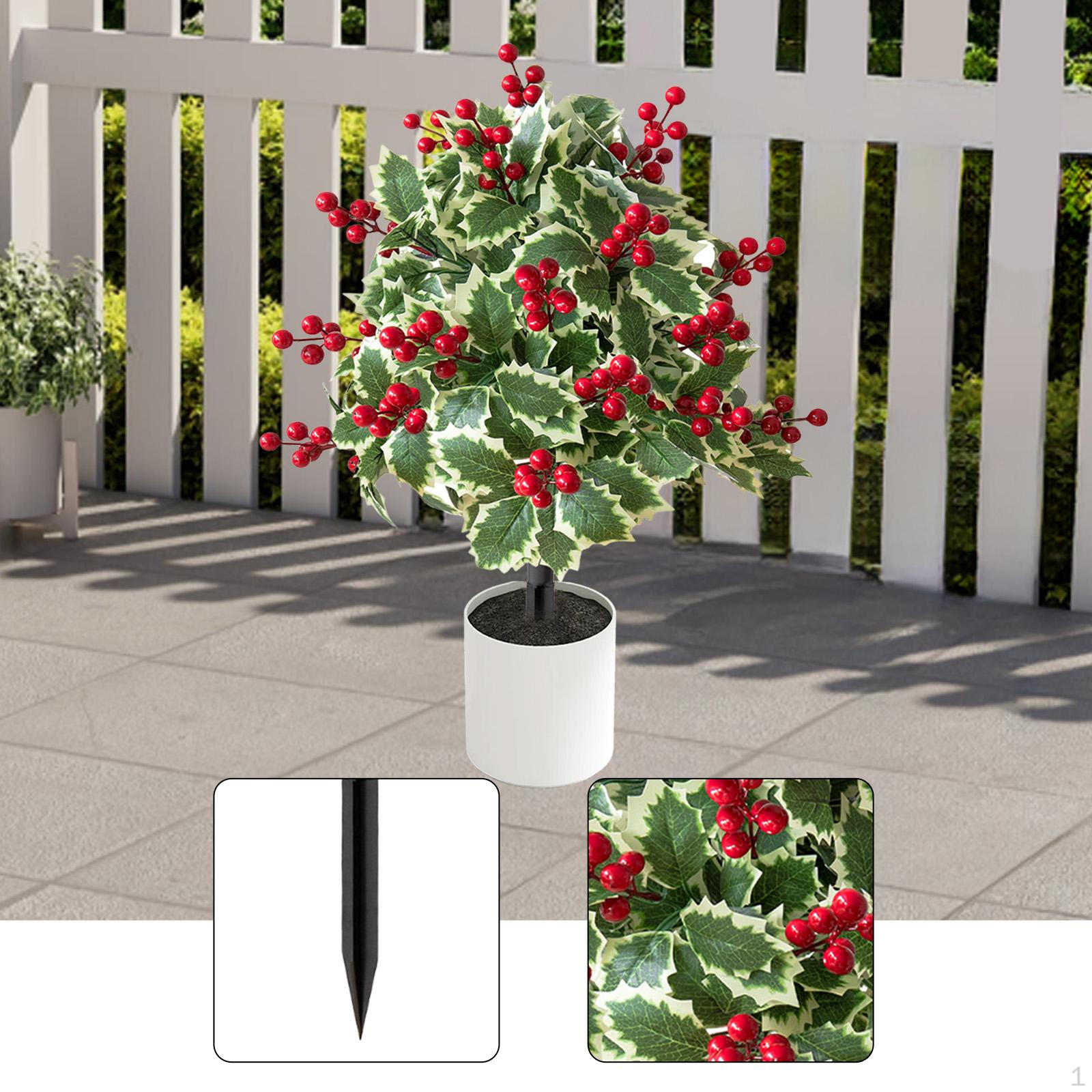 

Artificial Red Berries Plant Stake Fake Plants EVA Fruit Decoration Christmas Flower