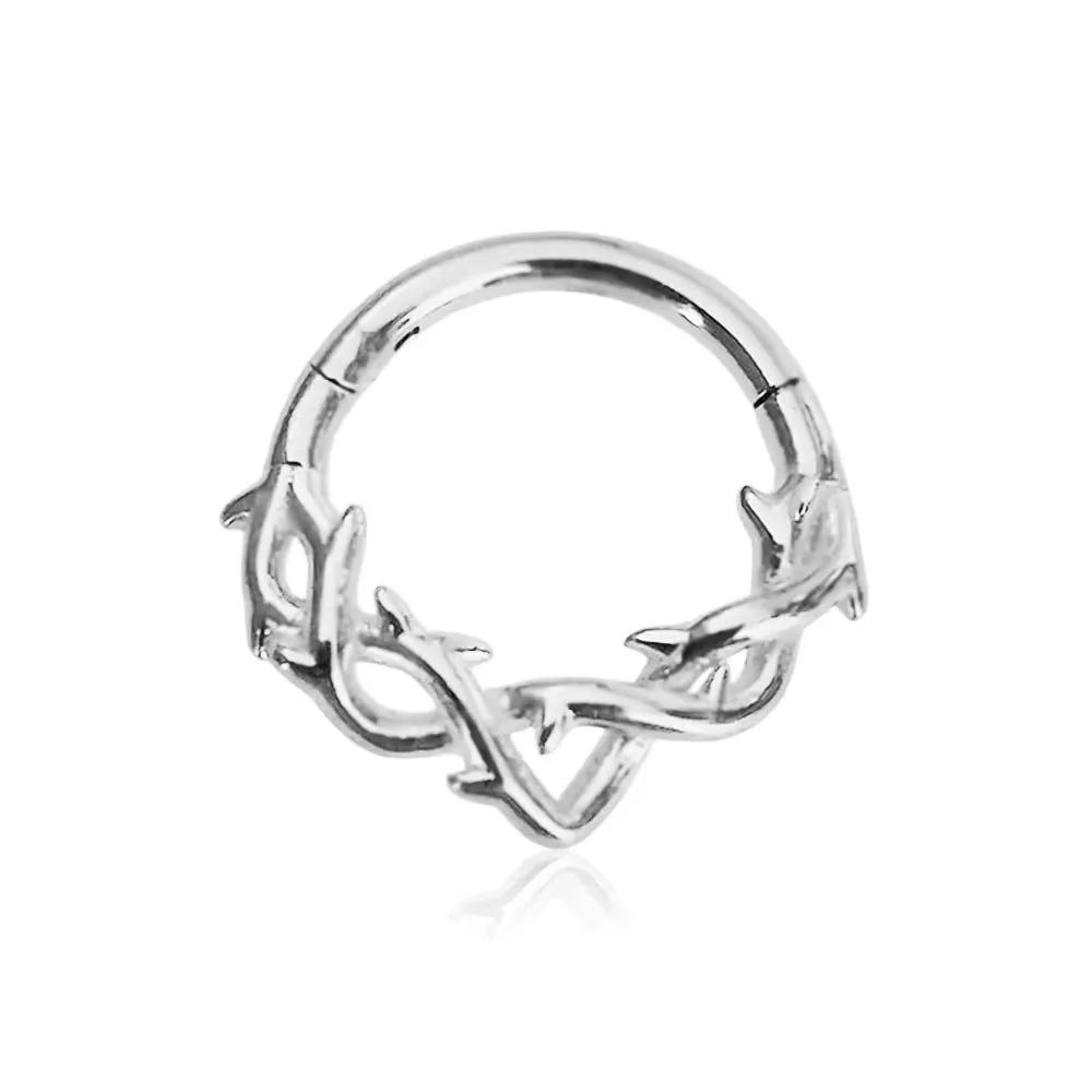 Nasenring aus Edelstahl 316, nahtloser Ring, geschlossener Ring, Nasenseptumring, einfarbiger spitzer Kegel Piercing-Ohrring, runder p