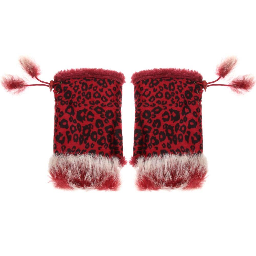 Thicken Solid Color Winter Girls Fashion Accessories Plush Mittens Fingerless Gloves Elastic Gloves