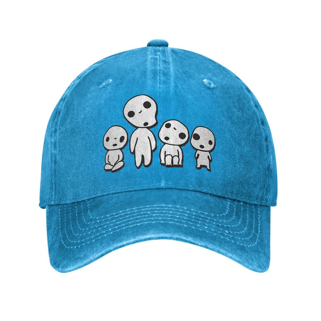 Unisex KodamaS Aniem Movie M-Mononokeed Print Hats Casual Distressed Washed  Baseball Cap Adjustable