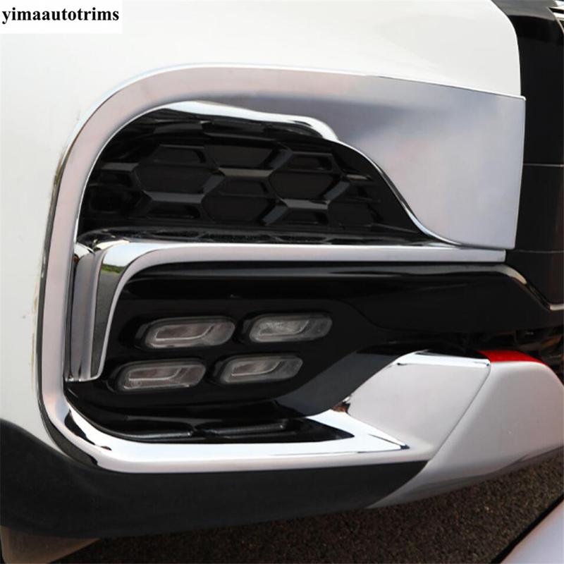 Car Front Fog Light Lamp Frame Decoration Cover Kit Trim ABS Chrome Accessories Exterior Fit For Chery Tiggo 8 2018