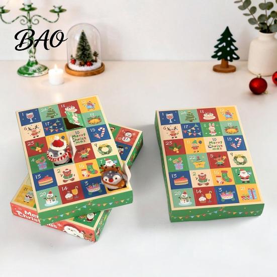 Christmas Advent Calendar 5Pcs 24-Day Box, Blank Gift Box with Adult Holiday Pull-Tab Windows, Countdown Surprise Toy Container, Party Favor