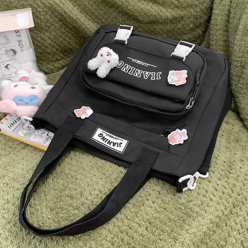 

Учебная сумка Учебная сумка Сумка-тоут Студенческая Девочки Бордовая Холщовая сумка Девочки Сумка через плечо