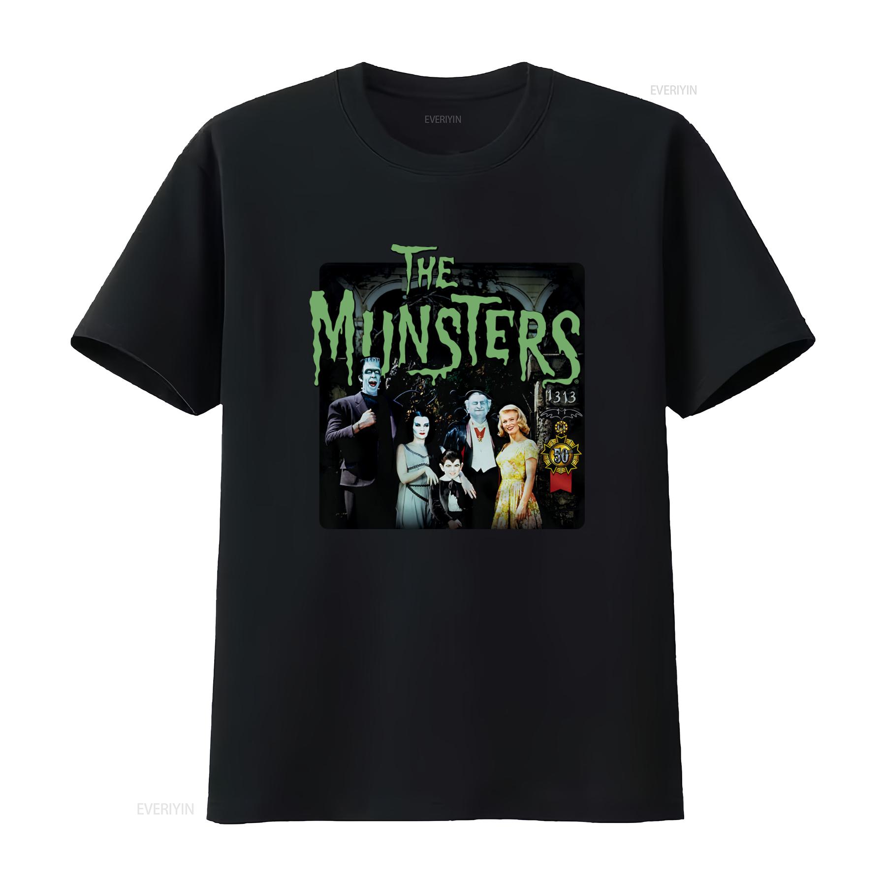 

50 Years Munsters The 1313 Classic TV Show Mens Regular Fit T Shirt vintage Washed Breathable Soft homme Unisex graphic 4XL