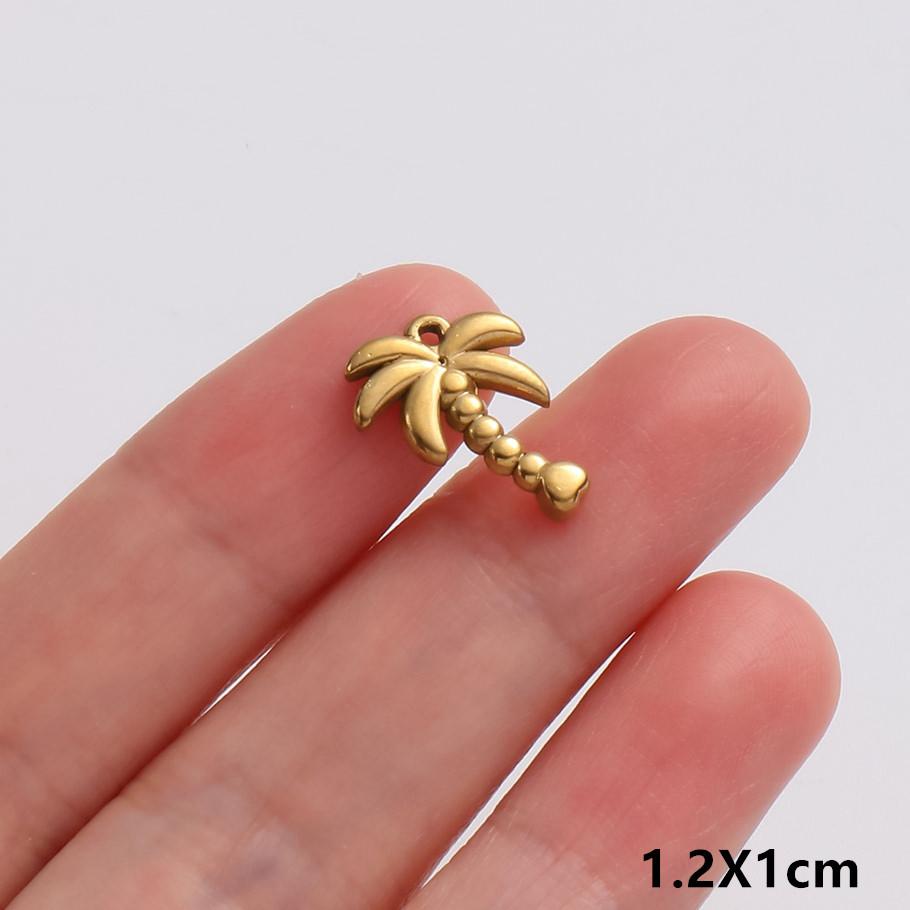 5pcs/Lot Gold Color Exquisite Sea Animal Charm Shell Tortoise Stainless Steel Pendants For Jewelry Making Supplies Beach Pendant