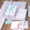 Large Pink Bow Cartoon Gift Wrapping Paper for Birthdays