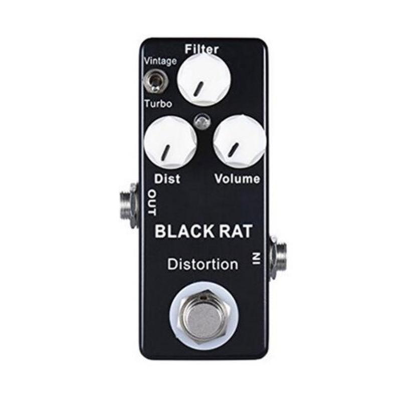 

Черный педаль-дисторшн RAT Distortion Mini, аналоговые сигнальные тракты и светодиодный индикатор для гитаристов, регулируемый тон, усиление 1