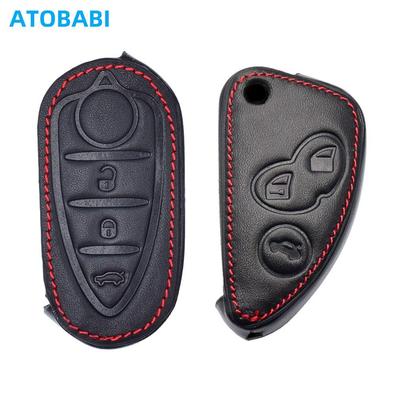 Leather Car Key Cover Bag For Alfa Romeo 147 159 GT Giulietta Mito Remote Control Fobs Protector Case Accessories