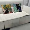 Black Cat Pillow Case Removable Washable Cushion Cover – All-Season Soft Linen