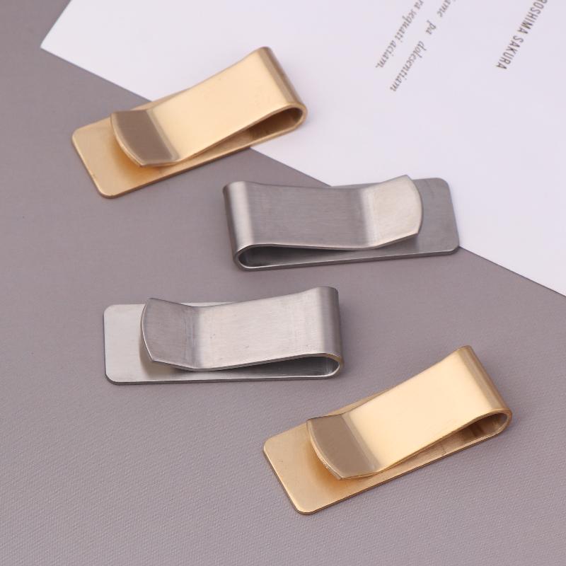 Acero Inoxidable Delgado Bolsillo Diseño Hombre Billetera con Clip para Billetes Efectivo Identificación Tarjeta de Crédito Negocios Soporte para Dólares Latón Pinza para Billetes