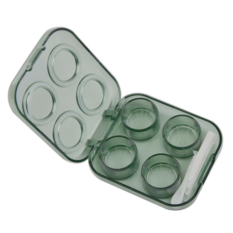 Two-Piece No-Twist Press-On Transparent Contact Lens Case - Portable Double Colored Storage