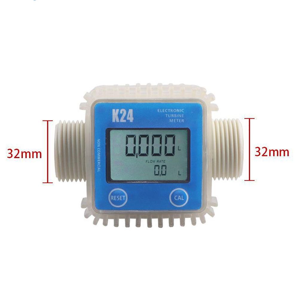 K24 Medidor Digital de Óleo Diesel Combustível Medidor de Turbina Produtos Químicos Água Líquido Marinho turbo LCD Medidor de Vazão Ferramenta de Medição
