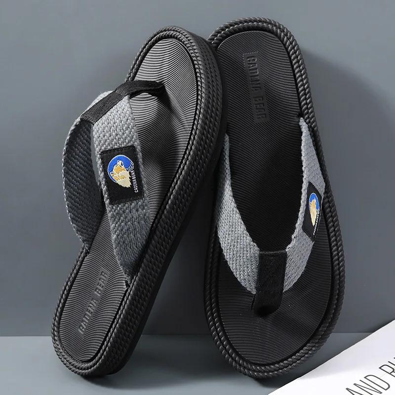 Cool Summer Slippers Flip Flops Men  Soft Comfortable Beach Sandals Outdoor Fashion Anti Slip Wear Flat Bottom Casual Shoes