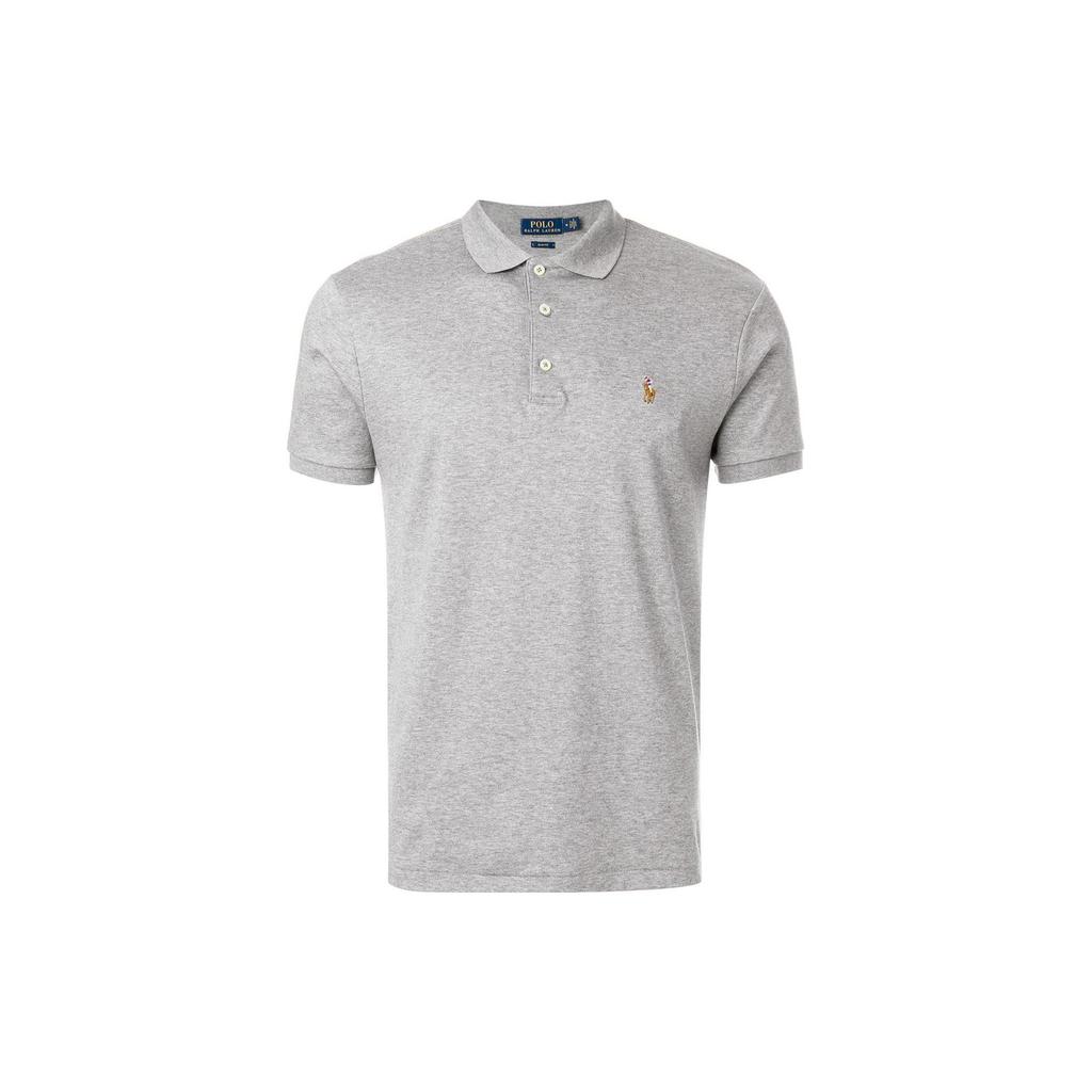 Polo Ralph Lauren SS23 Logo Embroidered Solid Color Short Sleeve Polo Shirt Men Tops Gray 710685514-005