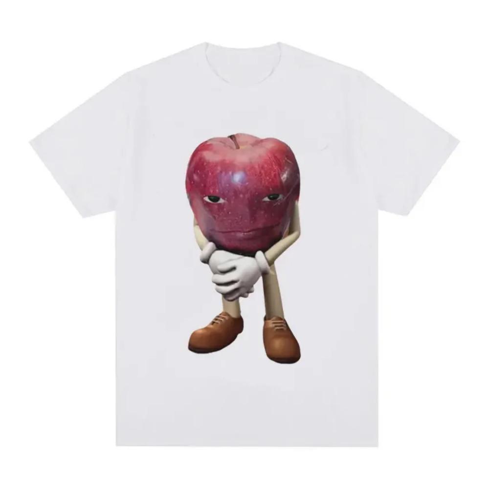 Grappig Mij Asf Appel met Gezicht Meme T-shirt Unisex Mode Hoge Kwaliteit T-shirts Mannen Retro Casual Korte Mouw T-shirt Tops